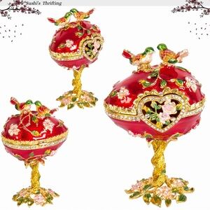 Decorative Hinged Jewelry Trinket Box